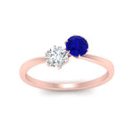 Load image into Gallery viewer, simple-2-stone-sapphire-engagement-ring-in-rose-gold-FD10037RORGSABL-NL-RG
