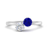 Load image into Gallery viewer, simple-2-stone-sapphire-engagement-ring-in-white-gold-FD10037RORGSABL-NL-WG