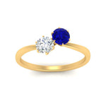 Load image into Gallery viewer, simple-2-stone-sapphire-engagement-ring-in-yellow-gold-FD10037RORGSABL-NL-YG
