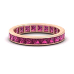 Load image into Gallery viewer, simple-5-carat-princess-cut-pink-sapphire-eternity-ring-in-rose-gold-FDEWB160PRBGSADRPI-5.00CT-NL-RG.jpg?v=1766128425