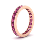 Load image into Gallery viewer, simple-5-carat-princess-cut-pink-sapphire-eternity-ring-in-rose-gold-FDEWB160PRBGSADRPIANGLE2-5.00CT-NL-RG.jpg?v=1766128426