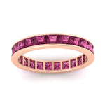 Load image into Gallery viewer, simple-5-carat-princess-cut-pink-sapphire-eternity-ring-in-rose-gold-FDEWB160PRBGSADRPIANGLE5-5.00CT-NL-RG.jpg?v=1766128426