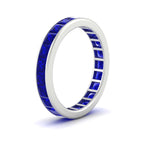 Load image into Gallery viewer, simple-5-carat-princess-cut-sapphire-eternity-ring-in-white-gold-FDEWB160PRBGSABLANGLE2-5.00CT-NL-WG.jpg?v=1766128425