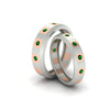 Load image into Gallery viewer, simple-bezel-set-round-couples-anniversary-emerald-band-in-white-gold-FD11147BGEMGR-NL-WG.jpg