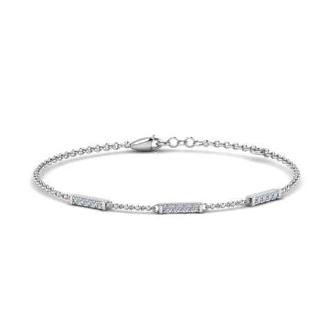 Simple Bar Diamond Chain Bracelet