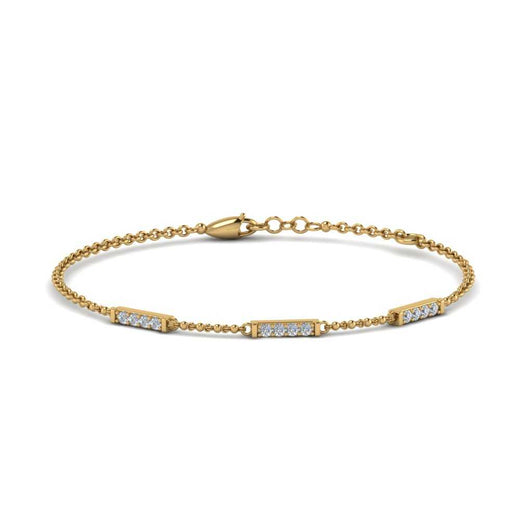 Simple Bar Diamond Chain Bracelet