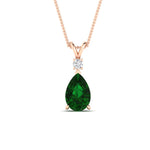 Load image into Gallery viewer, simple-round-and-pear-emerald-pendant-in-FDPD10940GEMGRANGLE1-NL-RG-GS
