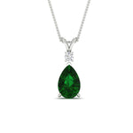 Load image into Gallery viewer, simple-round-and-pear-emerald-pendant-in-FDPD10940GEMGRANGLE1-NL-WG-GS
