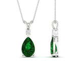 Load image into Gallery viewer, simple-round-and-pear-emerald-pendant-in-FDPD10940GEMGRANGLE1-NL-WG-GS
