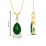 Load image into Gallery viewer, simple-round-and-pear-emerald-pendant-in-FDPD10940GEMGRANGLE1-NL-YG-GS
