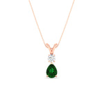 Load image into Gallery viewer, simple-round-and-pear-emerald-sapphire-pendant-in-rose-gold-fdpd10940gemgerangle1-nl-rg.jpg
