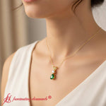 Load image into Gallery viewer, Pear And Round 2 Stone Diamond Pendant