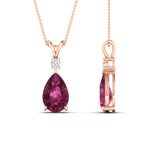 Load image into Gallery viewer, simple-round-and-pear-pink-sapphire-pendant-in-FDPD10940GSADRPIANGLE1-NL-RG-GS
