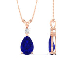 Load image into Gallery viewer, simple-round-and-pear-sapphire-pendant-in-FDPD10940GSABLANGLE1-NL-RG-GS
