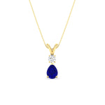 Load image into Gallery viewer, simple-round-and-pear-sapphire-pendant-in-yellow-gold-fdpd10940gsablangle1-nl-yg.jpg
