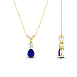 Load image into Gallery viewer, simple-round-and-pear-sapphire-pendant-in-yellow-gold-fdpd10940gsablangle2-nl-yg.jpg
