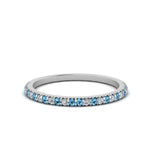Load image into Gallery viewer, simple-thin-stackable-wedding-diamond-rings-with-blue-topaz-in-white-gold-FDENS3009BGICBLTO-NL-WG.jpg
