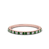 Load image into Gallery viewer, simple-thin-stackable-wedding-diamond-rings-with-emerald-in-rose-gold-FDENS3009BGEMGR-NL-RG.jpg
