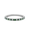 Load image into Gallery viewer, simple-thin-stackable-wedding-diamond-rings-with-emerald-in-white-gold-FDENS3009BGEMGR-NL-WG.jpg