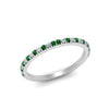 Load image into Gallery viewer, simple-thin-stackable-wedding-diamond-rings-with-emerald-in-white-gold-FDENS3009BGEMGR-NL-WG.jpg