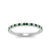 Load image into Gallery viewer, simple-thin-stackable-wedding-diamond-rings-with-emerald-in-white-gold-FDENS3009BGEMGR-NL-WG.jpg