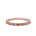 Load image into Gallery viewer, simple-thin-stackable-wedding-diamond-rings-with-orange-sapphire-in-rose-gold-FDENS3009BGSAOR-NL-RG.jpg
