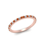 Load image into Gallery viewer, simple-thin-stackable-wedding-diamond-rings-with-orange-sapphire-in-rose-gold-FDENS3009BGSAOR-NL-RG.jpg
