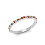 Load image into Gallery viewer, simple-thin-stackable-wedding-diamond-rings-with-orange-sapphire-in-white-gold-FDENS3009BGSAOR-NL-WG.jpg

