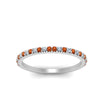 Load image into Gallery viewer, simple-thin-stackable-wedding-diamond-rings-with-orange-sapphire-in-white-gold-FDENS3009BGSAOR-NL-WG.jpg