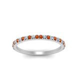 Load image into Gallery viewer, simple-thin-stackable-wedding-diamond-rings-with-orange-sapphire-in-white-gold-FDENS3009BGSAOR-NL-WG.jpg
