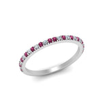 Load image into Gallery viewer, simple-thin-stackable-wedding-diamond-rings-with-pink-sapphire-in-white-gold-FDENS3009BGSADRPI-NL-WG.jpg
