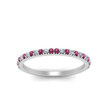 Load image into Gallery viewer, simple-thin-stackable-wedding-diamond-rings-with-pink-sapphire-in-white-gold-FDENS3009BGSADRPI-NL-WG.jpg

