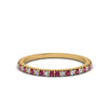 Load image into Gallery viewer, simple-thin-stackable-wedding-diamond-rings-with-pink-sapphire-in-yellow-gold-FDENS3009BGSADRPI-NL-YG.jpg