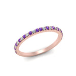 Load image into Gallery viewer, simple-thin-stackable-wedding-diamond-rings-with-purple-topaz-in-rose-gold-FDENS3009BGVITO-NL-RG.jpg
