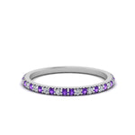 Load image into Gallery viewer, simple-thin-stackable-wedding-diamond-rings-with-purple-topaz-in-white-gold-FDENS3009BGVITO-NL-WG.jpg
