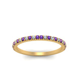 Load image into Gallery viewer, simple-thin-stackable-wedding-diamond-rings-with-purple-topaz-in-yellow-gold-FDENS3009BGVITO-NL-YG.jpg
