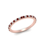 Load image into Gallery viewer, simple-thin-stackable-wedding-diamond-rings-with-ruby-in-rose-gold-FDENS3009BGRUDR-NL-RG.jpg
