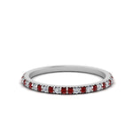 Load image into Gallery viewer, simple-thin-stackable-wedding-diamond-rings-with-ruby-in-white-gold-FDENS3009BGRUDR-NL-WG.jpg
