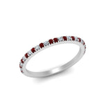Load image into Gallery viewer, simple-thin-stackable-wedding-diamond-rings-with-ruby-in-white-gold-FDENS3009BGRUDR-NL-WG.jpg
