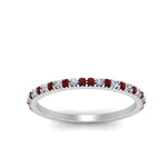 Load image into Gallery viewer, simple-thin-stackable-wedding-diamond-rings-with-ruby-in-white-gold-FDENS3009BGRUDR-NL-WG.jpg
