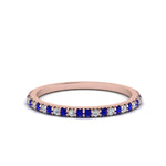 Load image into Gallery viewer, simple-thin-stackable-wedding-diamond-rings-with-sapphire-in-rose-gold-FDENS3009BGSABL-NL-RG.jpg
