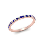 Load image into Gallery viewer, simple-thin-stackable-wedding-diamond-rings-with-sapphire-in-rose-gold-FDENS3009BGSABL-NL-RG.jpg
