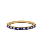 Load image into Gallery viewer, simple-thin-stackable-wedding-diamond-rings-with-sapphire-in-yellow-gold-FDENS3009BGSABL-NL-YG.jpg
