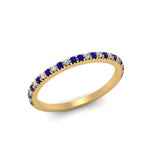Load image into Gallery viewer, simple-thin-stackable-wedding-diamond-rings-with-sapphire-in-yellow-gold-FDENS3009BGSABL-NL-YG.jpg
