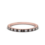 Load image into Gallery viewer, simple-thin-stackable-wedding-rings-with-black-diamond-in-rose-gold-FDENS3009BGBLACK-NL-RG.jpg
