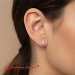 Load image into Gallery viewer, single-baguette-stud-earring-in-white-gold-FD-EAR11011-NL-WG-Model
