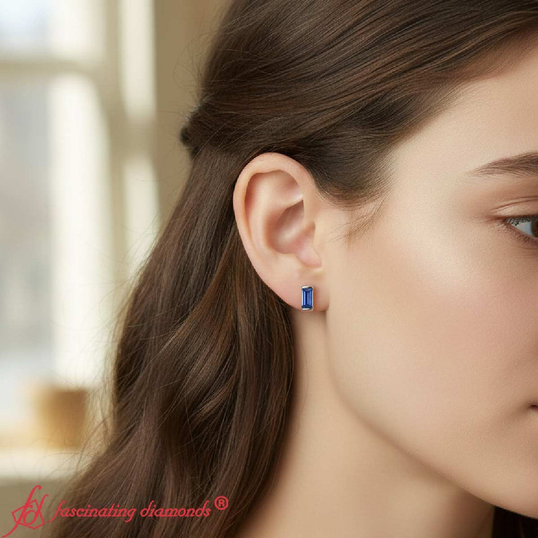 Single Baguette Stud Earring