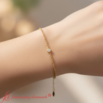 Load image into Gallery viewer, Bezel Set Single Chain Bracelet
