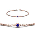 Thumbnail 14 - single-diamond-chain-bracelet-with-blue-sapphire-in-14k-rose-gold-fdbr651576gsablangle2-nl-rg