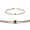 Load image into Gallery viewer, single-diamond-chain-bracelet-with-emerald-in-14k-rose-gold-fdbr651576gemgrangle2-nl-rg